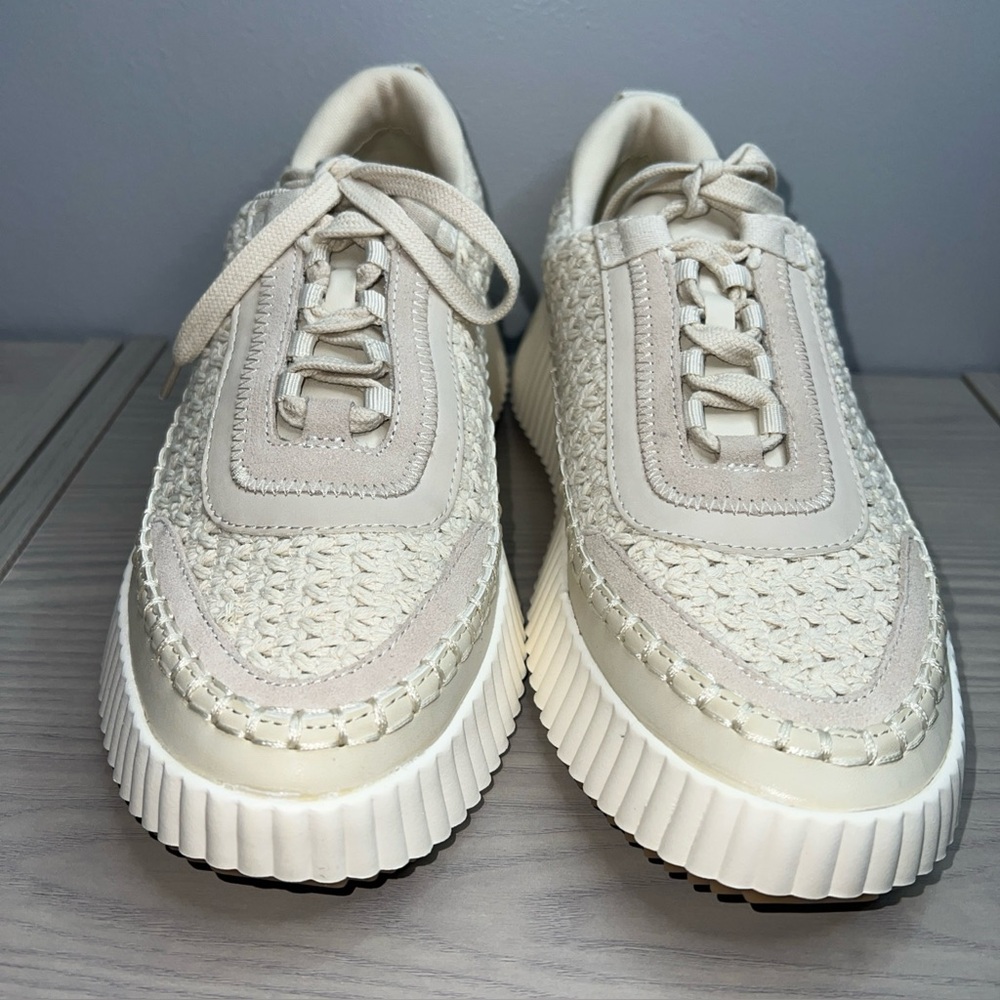 Dolce Vita Leather Lace Up Platform Sneakers - Dolen Sandstone Multi 11